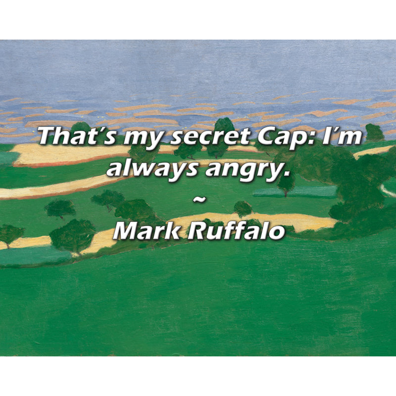 Mark Ruffalo Citation: C'est mon secret: je suis toujours fâché., H 15 po x l 18 po