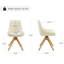 Chaise de bureau pivotante rembourrée en tissu avec base en bois massif-165864766