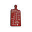 Planche à découper murale vintage en métal rouge et blanc, de style ferme, 56 cm de haut.