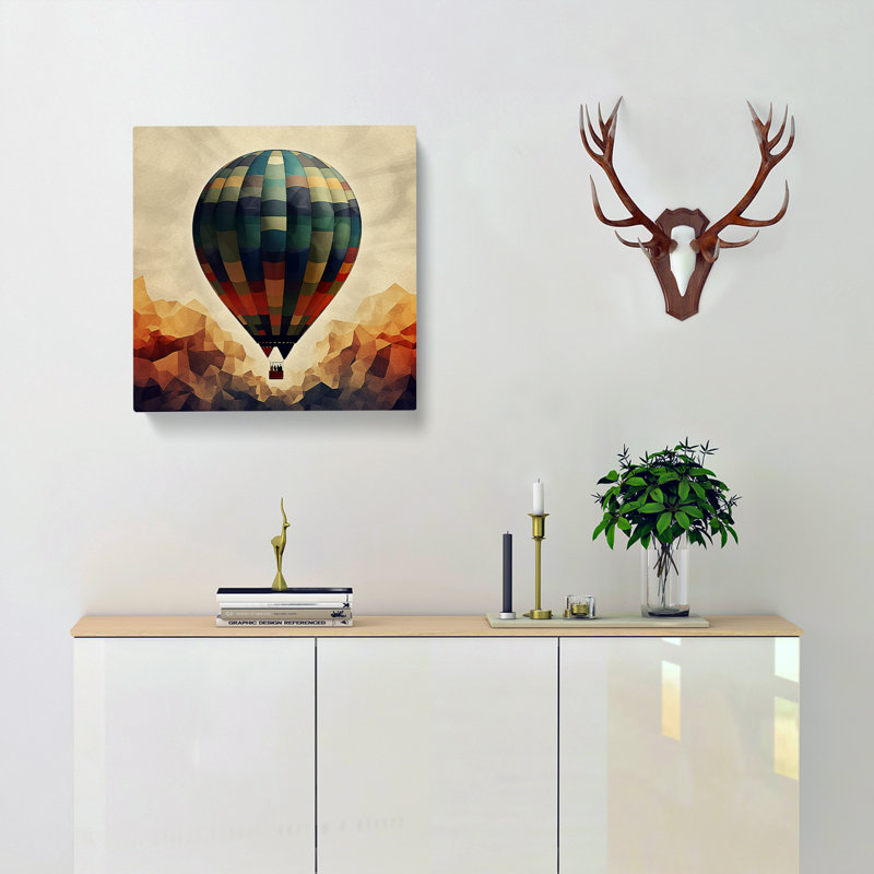 Hot Air Balloon Digital - Wrapped Canvas - Framed Print