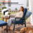  Push-button Pneumatic Adjustable Aluminum Patio Lounge Chair with Cushions and Ottoman-1616227024