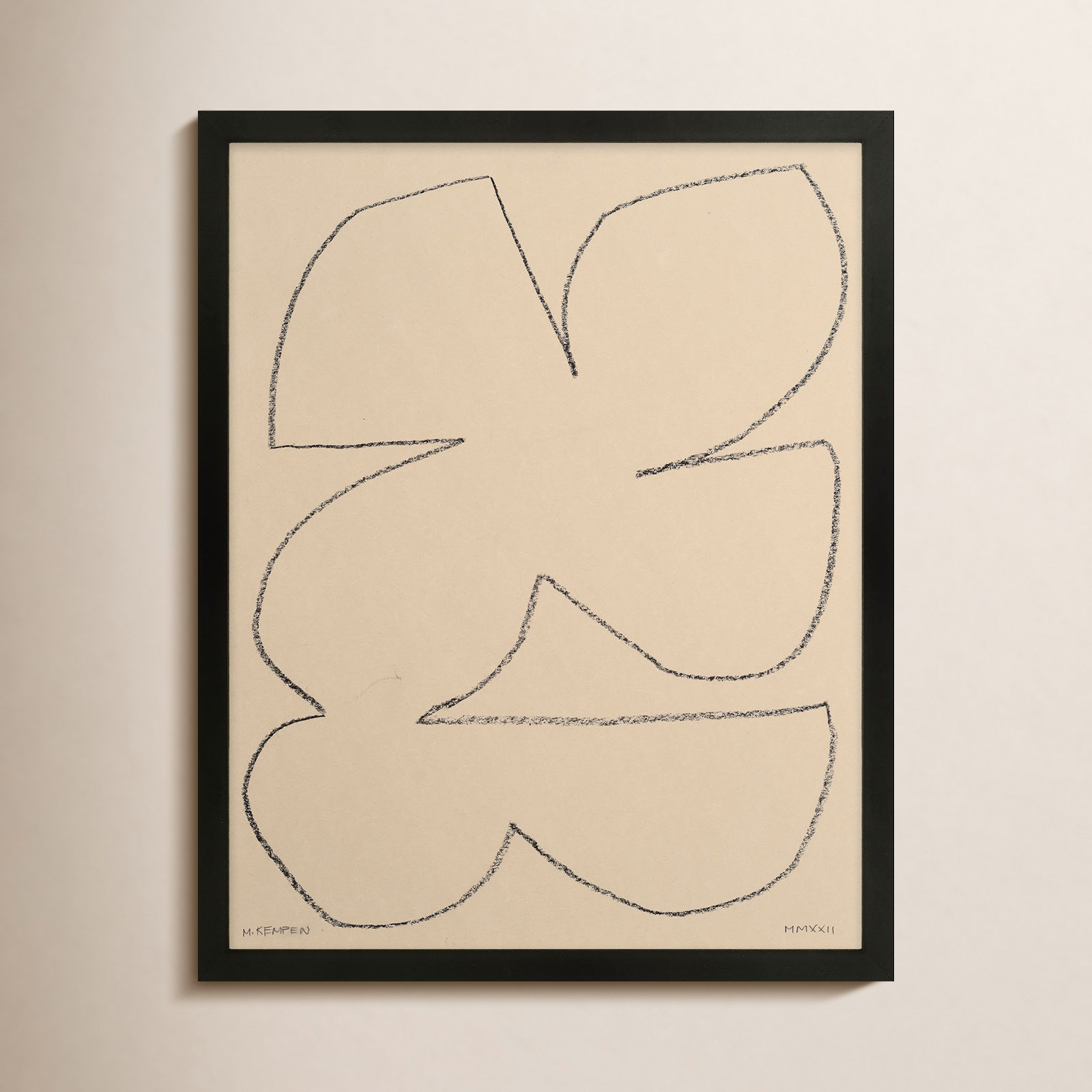 Freya "Outlines 4" Print, Black Framed, 30" W x 38" H