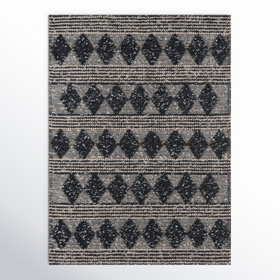 Altie Hand Woven Charcoal/Beige Geometric Rug