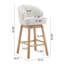 33,25 "Tabourets de comptoir pivotants rembourrés avec structure en bois d'hévéa massif pour bar à domicile, comptoir de cuisine (ensemble de 2)-1624097525-1624097524