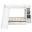Lit superposé multifonctionnel avec tiroirs de rangement et glissière, simple sur double, H 61,4 po-391499553