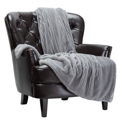 Textured Softest Faux Fur Throw