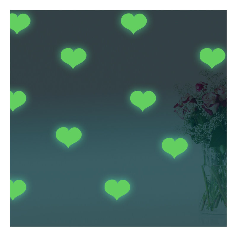 Heart Glow in Dark Wall Sticker