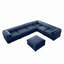 Canapé d'angle modulaire en chenille de 142,5 po avec repose-pieds mobile Solstice-941468484