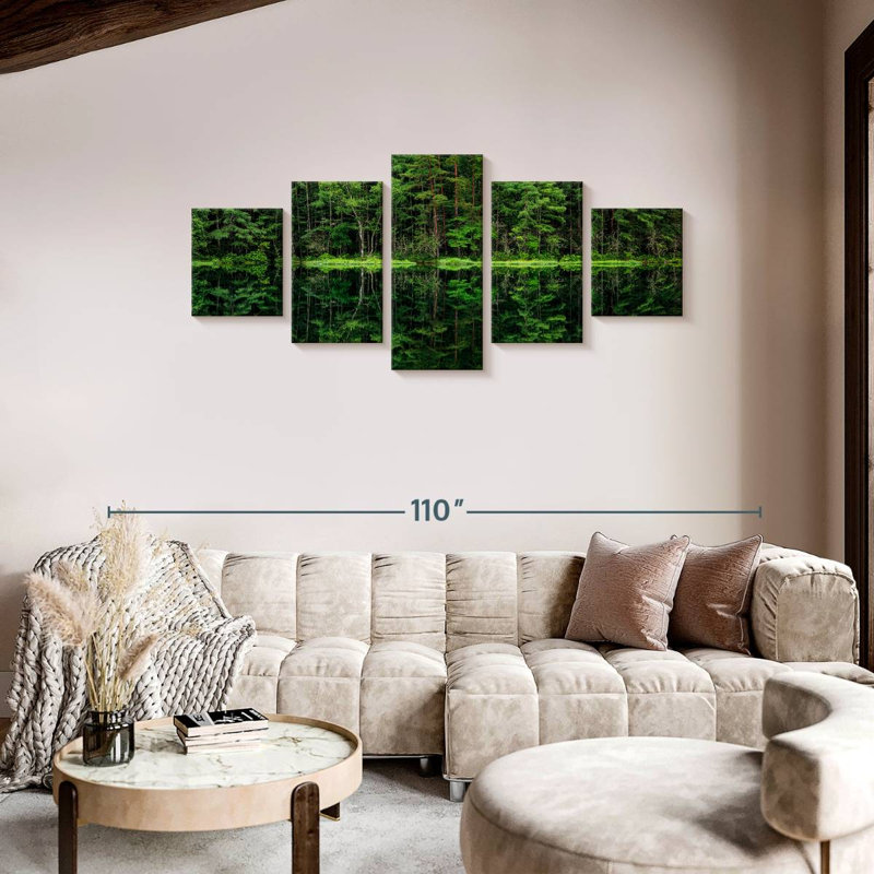 Green Forest Reflection, 36" H x 80" W