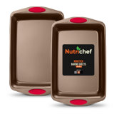 NutriChef Non-Stick Steel 2 Piece Baking Sheet Set