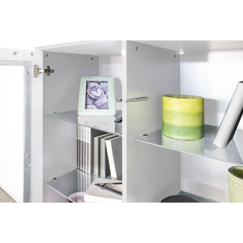 Aylssa Rectangle Accent Cabinet, Glossy White