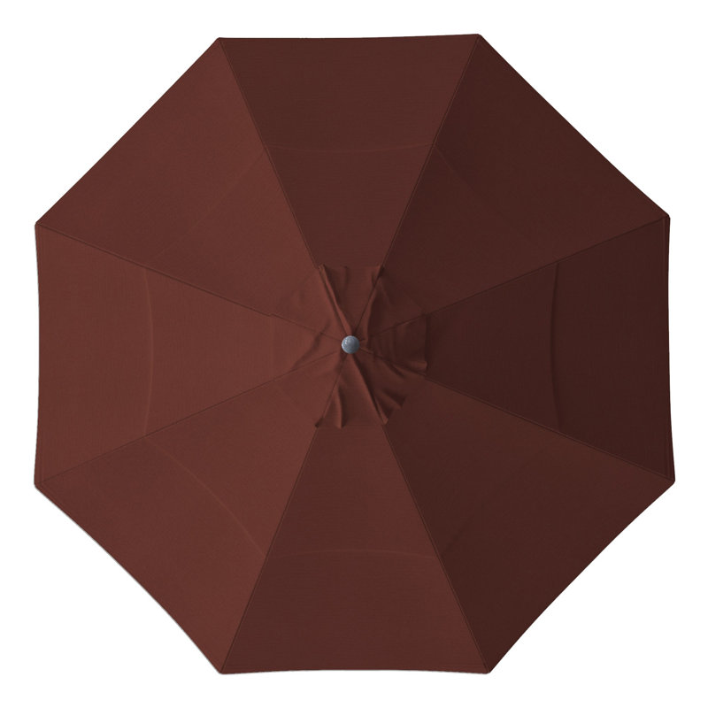 Parasol de marché Sunbrella 11 pi Lawston, Toile Toile Sunbrella® au henné, Silver Anodized