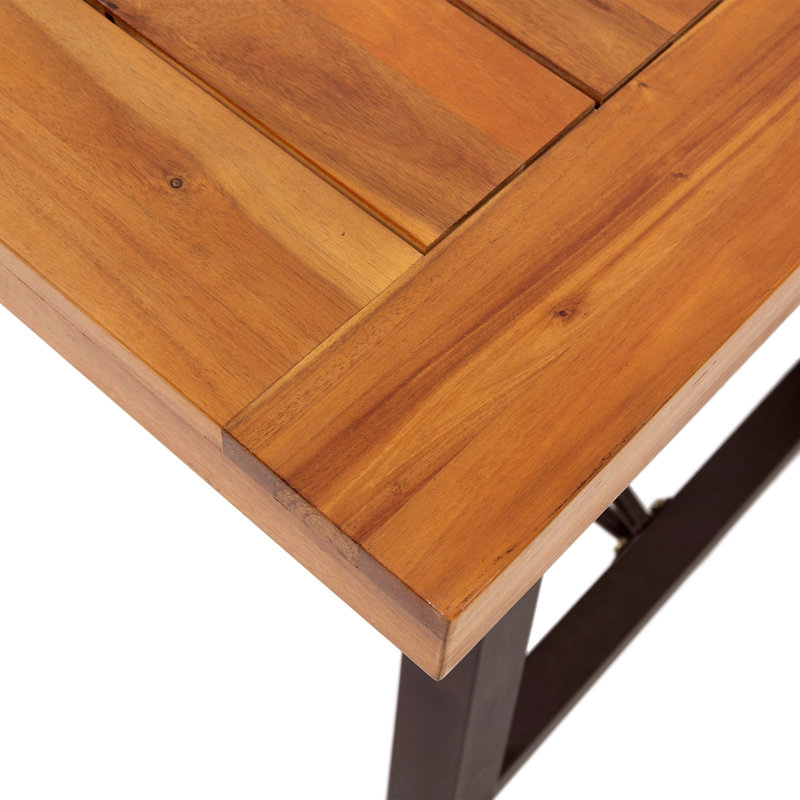 Table de salle à manger d'extérieur en bois d'acacia