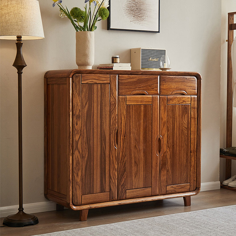 Classic solid wood storage shoe cabinet