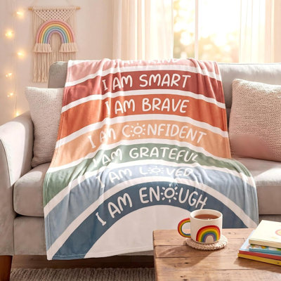 Couverture arc-en-ciel 80 x 60 po Boho