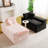 Black&Pink Turtle Velvet Double Chaise Lounge Multifunctional Lazy Sofa-843493904