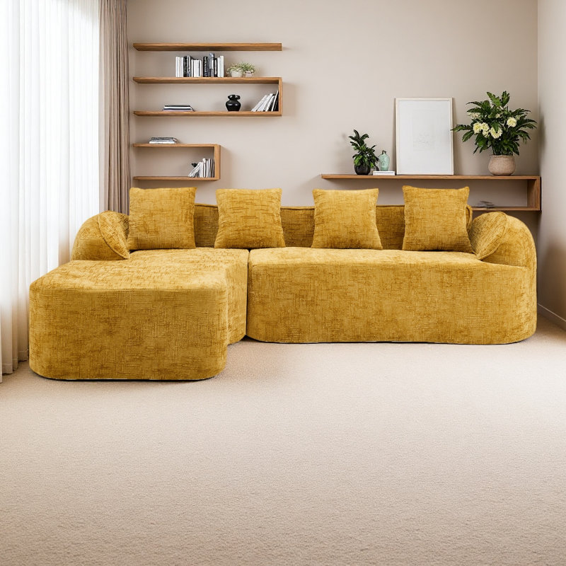 Canapé en forme de L qui se marie bien avec n'importe quel salon. Il est doté d'une éponge hautement élastique pour une sensation d'assise confortable