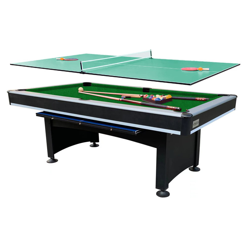 Rack Scorpius 7-Foot Multi Game Billiard/Pool With Table Tennis, Green/Black
