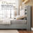 Revan Ebern Bookcase Bed Frame with 4 Storage Drawers & Hidden Storage Headboard-1101185886-1101185884