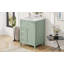 Meuble-lavabo vert de 24 po avec lavabo, panneau de fibres à densité moyenne et fabrication en bois d'hévéa, 3 tiroirs et armoire avec tablettes réglables, conception moderne pour les petites et moyennes salles de bain-126233221