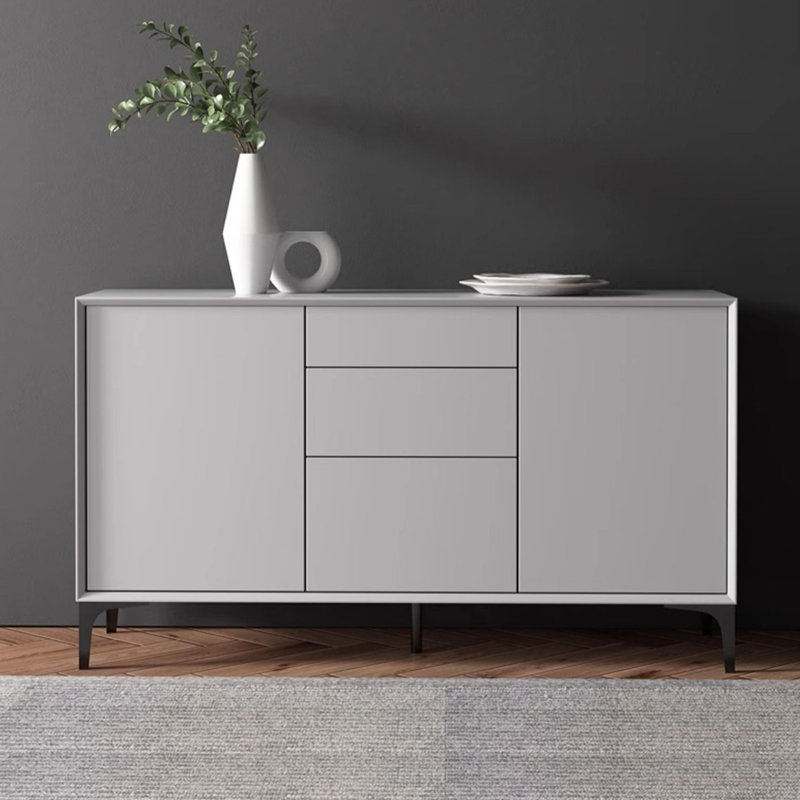 Nordic Minimalist Style Sideboard, Light Gray, 31.49" H x 62.99" W x 15.75" D