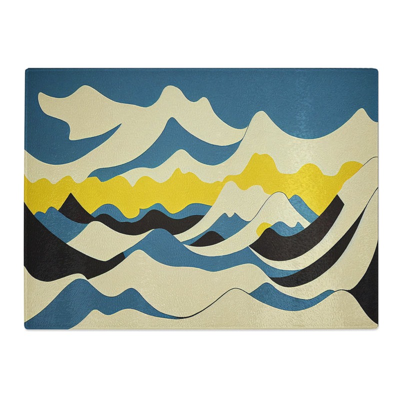 Marvellous Abstract Mountains  Glass Chopping Board