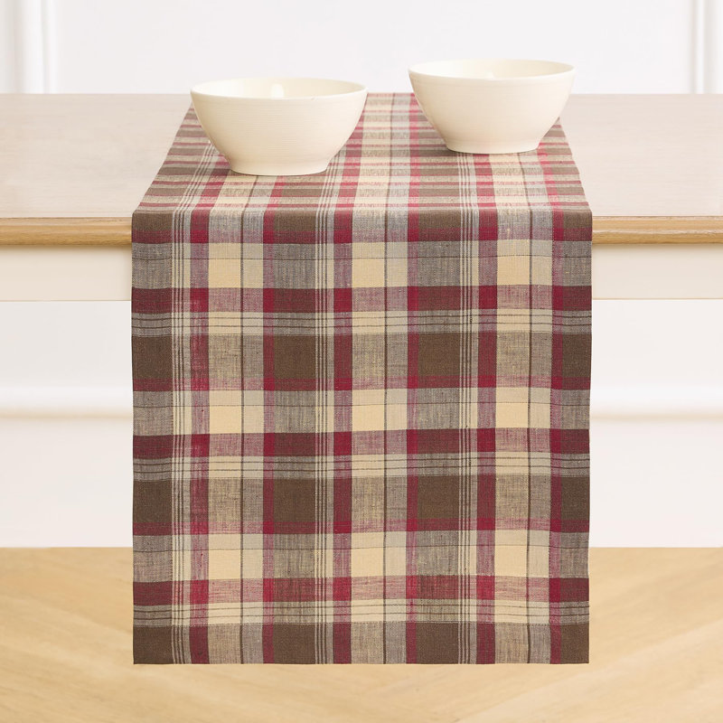 100% Pure Line Table Runner - Rustic Plaid, 132" x 14", Plaid, Rustic Multicolor