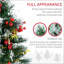 Arbre de Noël artificiel pré-éclairé pour hall d'entrée d'extérieur sans fil 2,5 pi avec 30 branches Latretia 2,5 pi / 30 po, lumières DEL blanc chaud, baies rouges, pommes de pin, boules, vert
