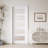 Frosted Glass 5-Lite Sliding Pocket Door White Standard Door with Hardware Kit Set-90706812
