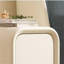 Table de chevet mince en bois massif 10 po avec 2 tiroirs, table de chevet mince avec dessus en cuir beige, conception étroite pour petite chambre à coucher-437566716