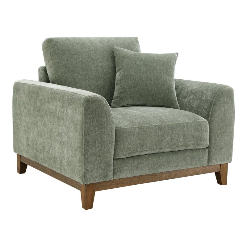 Fauteuil d'appoint en chenille Cherelle, Vert