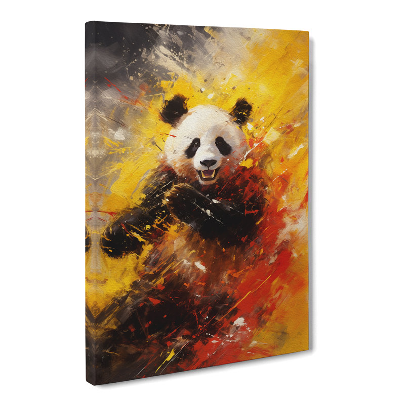 Panda Action Painting - No Frame Print, 50cm H x 35cm W x 3cm D