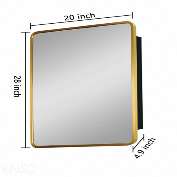 Red Barrel Studio Gold Metal Framed Wall Mount Or Recessed Bathroom ...