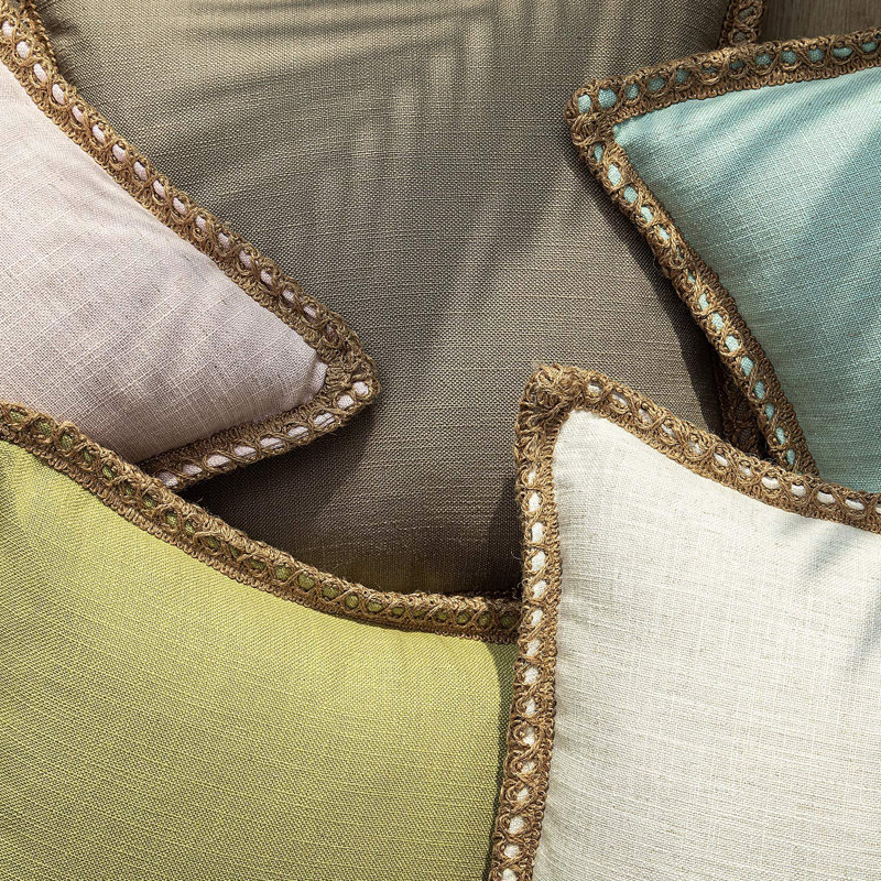 Light Blue Reversible Polyester Throw Pillow, 18" x 18"