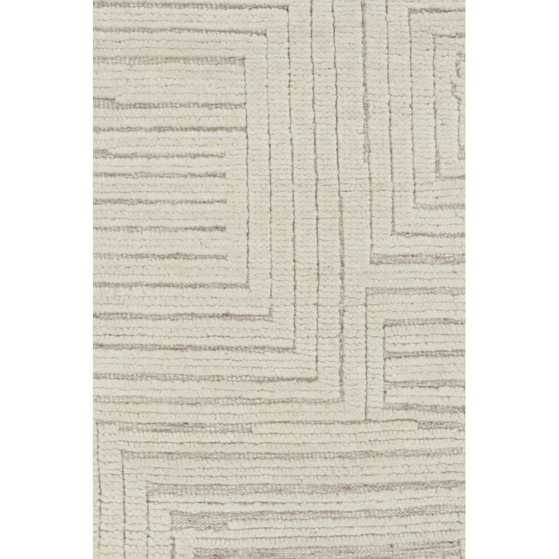 Rug & Kilim’S Contemporary Rug In White With High-Low Geometric Patterns