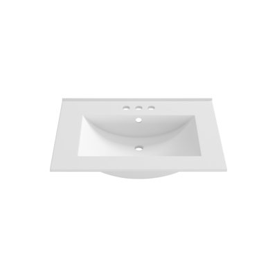 Meje 61.6Cm Single Bathroom Vanity Top in White with Sink