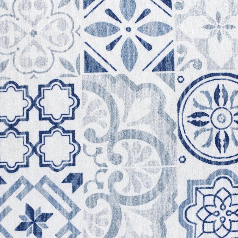 Housse et insert de coussin carré Valla, 18" x 18", Bleu marine/blanc, Housse de coussin seulement - sans coussin