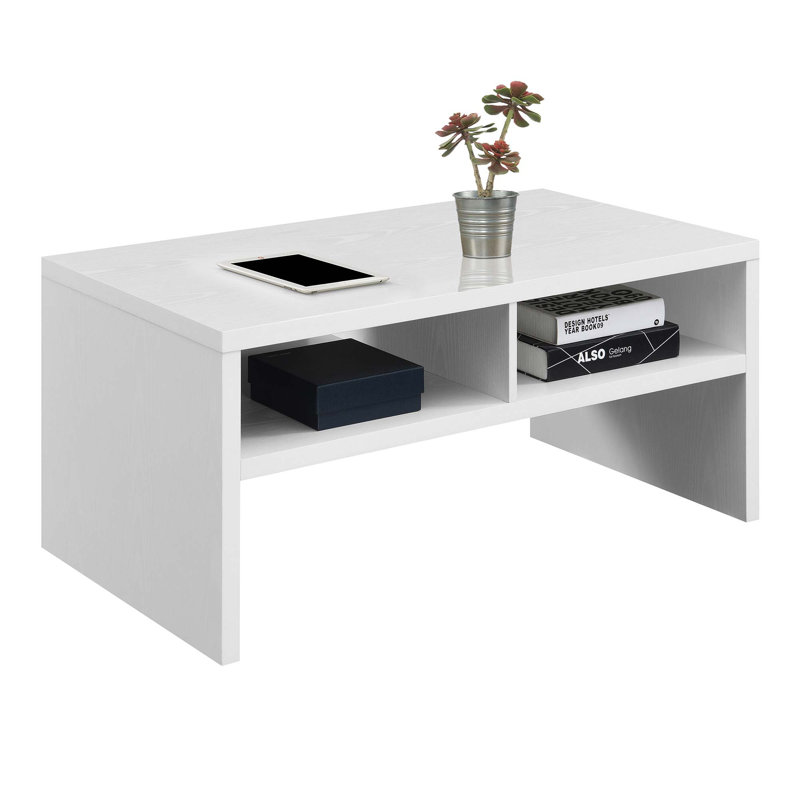Table basse avec rangement Gundelinda, Blanc