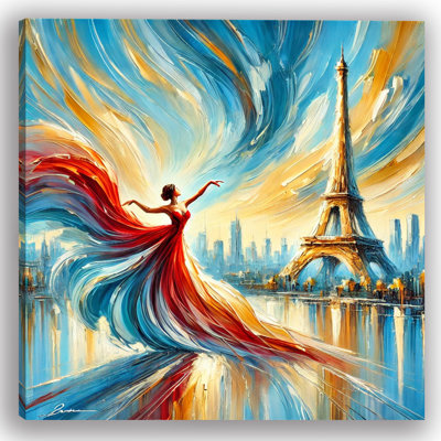 Dancing Grace in Paris Wrapped Canvas Wall Art