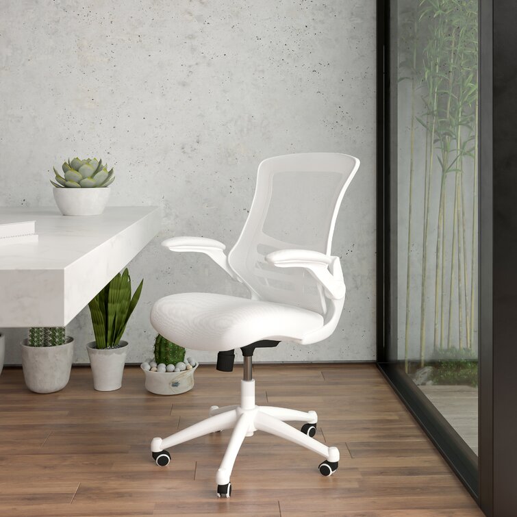Chaise de bureau CoolHut - Fauteuil de bureau ajustable en filet respirable avec  accoudoirs rabattables - Blanc