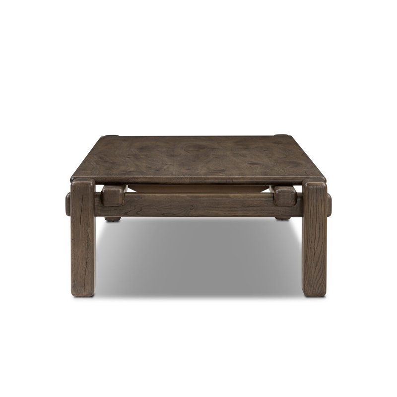 Marcia Solid Wood Coffee Table, 13.75" H x 70.75" L x 31.5" W, Grey Reclaimed French Oak