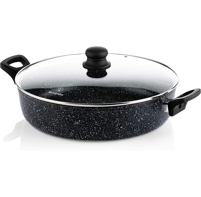 Westinghouse Low Casserole With Lid Non Stick - 32 cm - Black Marble