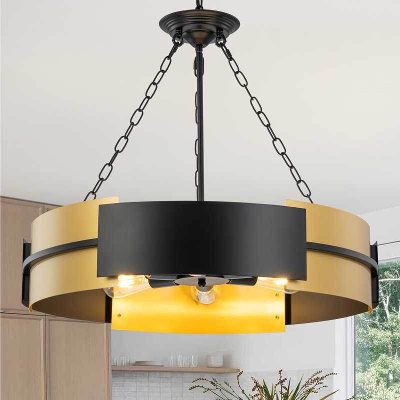 Vankirk 6-Light Industrial Dimmable Drum Chandelier