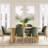 7-Piece Rectangular Solid Wood Dining Set with 6 Linen Chairs-1287181881