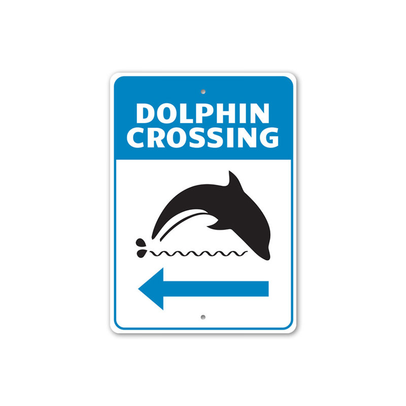 Plaque en aluminium Dolphin Crossing, H 14 po x l 10 po x P 0,04 po