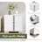 Dulane 3 Pieces Modern Highlgloss Bedroom Set, White-114141064