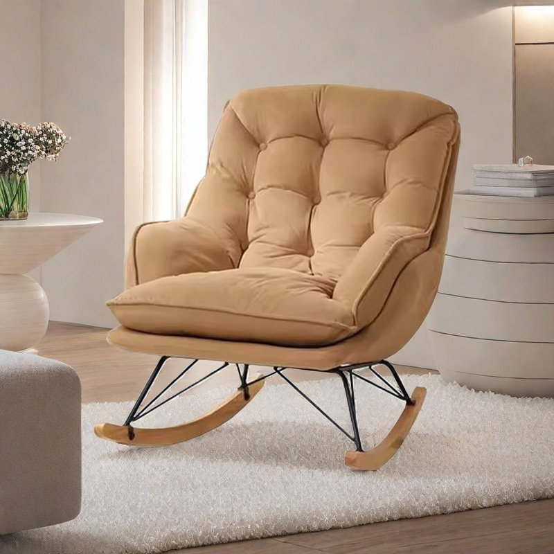 Chaise berçante de salon Nordic, Café crème