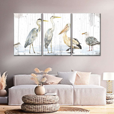 " Birds Of The Coast Rustic Panel " 3 - Pieces