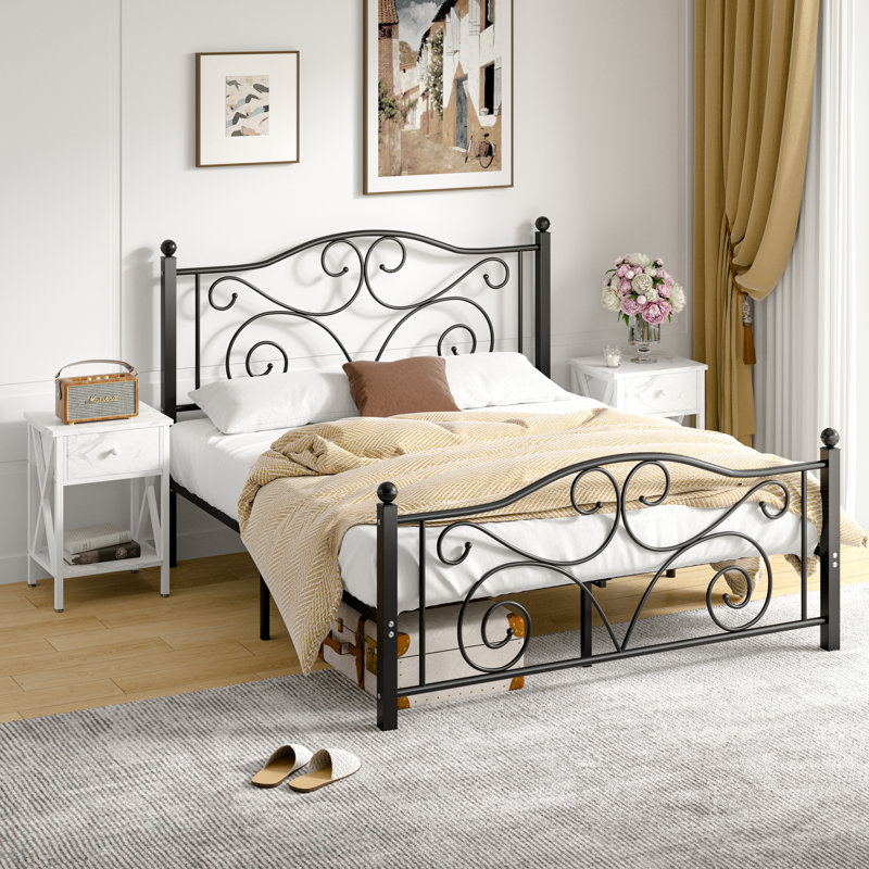 Auxter Steel Piece Bedroom Set, Queen, White