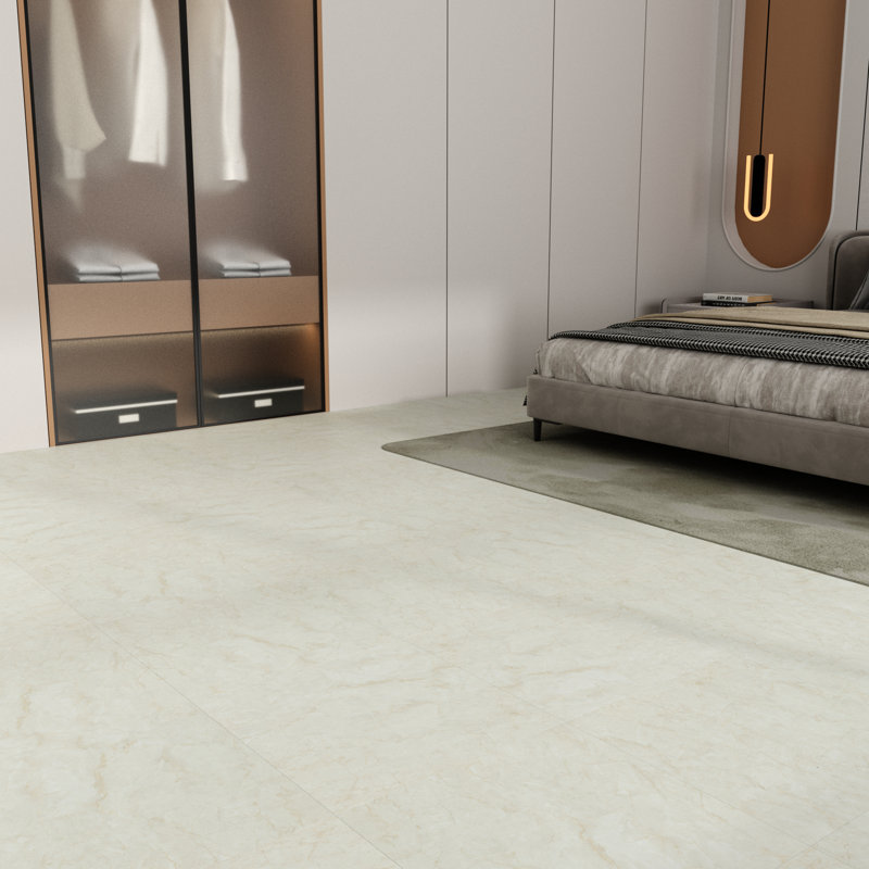 24 Tiles 4MIL x 18" W x 18" L Peel and Stick Vinyl Tile Flooring, DIY Flooring for Kitchen, Dining Room (54 sq.ft./case)